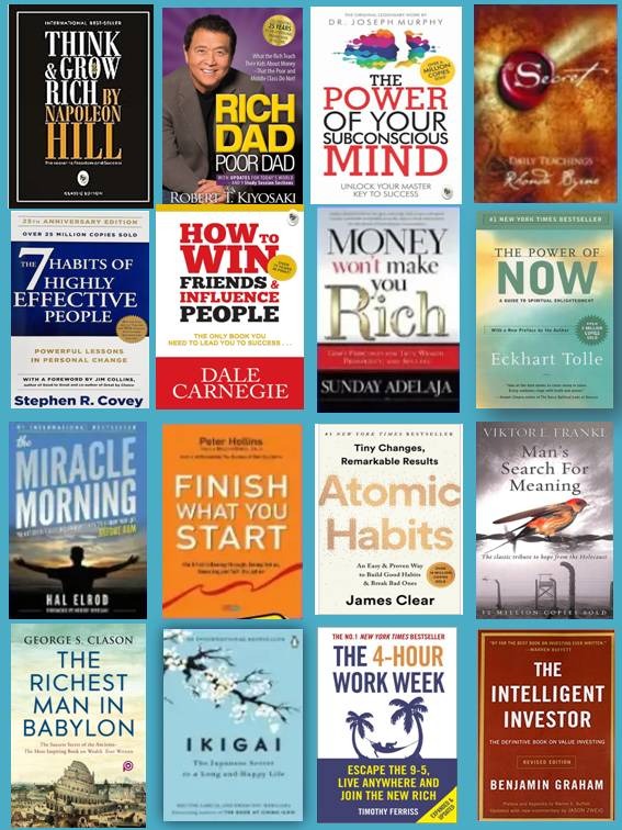 English Bestseller eBooks - Think & Grow Rich, Atomic Habits, Ikigai